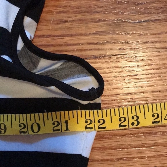 George Sleeveless Women’s Top Black white stripe Sz L Boxy Shape Back zipper - Picture 8 of 9